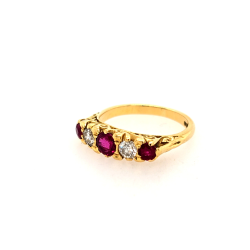 Pre Owned 18ct Ruby and Diamond Ring ZU464